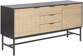 Home4You Komoda HELVE Juoda/Šviesaus Medžio 150x40xH75cm
