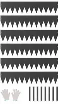Vevor Plieninė kraštų tvora juoda 6 vnt. 1016 x 203 mm