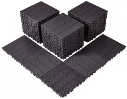 Sujungiamos plastikinės terasos plytelės, lauko grindys 30.48cm, vandeniui atsparios terasos plytelės, rudos balkono grindys, nešiojamos sodo grindys