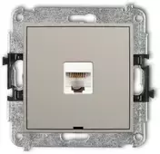 Karlik Elektrotechnik 60MGKBO-1 MINI Vieno kompiuterio lizdo mechanizmas 1xRJ45, kat. 5e, 8 kontaktų, be ženklinimo lauko taupe 60MGKBO-1