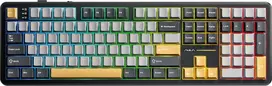 F108 Gray+Oranžinis+Deep Gray Gasket Klaviatūra with Volcano RGB Switches – AULA