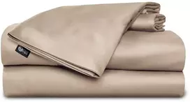 Liocelio (eukalipto) patalynės komplektas NOXNOX, 200x220 cm, smėlio spalvos, 100 % liocelis