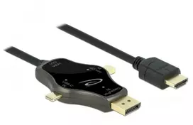 Delock kabelis 3w1 USB C+ Mini DisplayPort