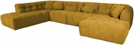 Home4You Kampinė sofa FORTE U-shape Rusvai Geltona, Kairinis Kampas