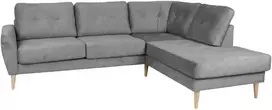 Home4You Kampinė sofa HEIVI RC pilka aksominė