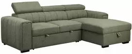 Home4You Kampinė sofa-lova ODELIA Dešininė, Šviesiai Žalia, 252x165 cm