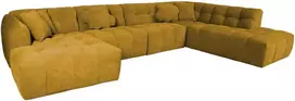 Home4You Kampinė sofa FORTE U-shape, Rudai Geltona, Dešininis Kampas