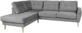 Home4You Kampinė sofa HEIVI LC pilka aksominė