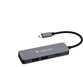 VERBATIM Dokovací stanice USB-C, 4v1, HDMI, USB-C PD, USB 3.0, USB 2.0, pilka