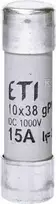 Eti Polam ETI CILINDO Įdėklas.CH10X38 GPV 15A/1000V DC