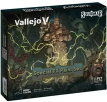 „Vallejo“ – žaidimo spalvos / 12 spalvų – specialus efektų dažų rinkinys, gamintojas „Squidmar Miniatures“, 18 ml