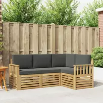 Lauko baldų komplektas Lauko sofos komplektas 4 pcs Balta ir antracito