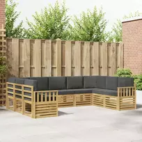 Lauko baldų komplektas Lauko sofos komplektas 7 pcs Balta ir antracito