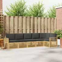 Lauko baldų komplektas Lauko sofos komplektas 6 vnt. 6 vietos Balta ir antracito