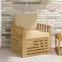2 Vienetas Lauko sofos komplektas Poliesteris Balta ir Bežė