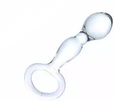 Prostatos masažuoklis stiklinis dildo Curved Glass Crystal