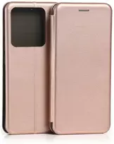 Dėklas Beline Book Magnetic do Poco M7 Pro rožinė-auksinė