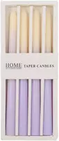 Home4You Antikvarinė žvakė CAROLA 4 vnt. 25 cm violetinė/balta perlamutrinė