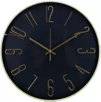 Home4You Wall clock COSMO D50cm, juodas/auksinis