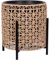 Home4You Vazonas WICKER su stovu 39x39xA42cm, šviesiai rudas