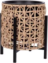 Home4You Vazonas WICKER su stovu 28x28xH32cm, šviesiai rudas