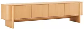 TV staliukas Home4You TV unit MORBEN 202.5x42xH50cm, melamine with oak decor