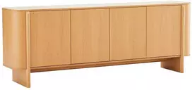 TV staliukas Home4You Sideboard MORBEN 202,5x42xH75cm, melamine with oak decor