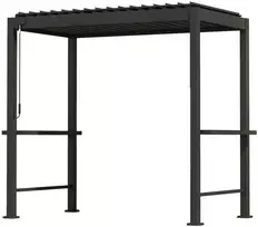 Home4You Dark Pavėsinė MIRADOR BBQ 2,55x1,5m, tamsiai pilka