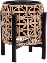 Home4You Vazonas WICKER su stovu 20x20xA23cm, šviesiai rudas