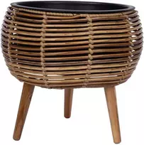 Home4You Vazonas WICKER 37x37xH35cm, šviesiai rudas