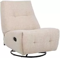 Home4You Atlošiamas fotelis WILLA su rankiniu sūpavimo ir pasukimo mechanizmu, smėlio spalvos
