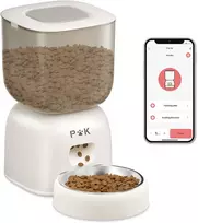 PUPPY KITTY automatinis kačių ėdalo dozatorius su Wi-Fi, balso įrašymu, 3 l, nerūdijančio plieno dubenėlis, Cain