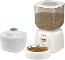 PUPPY KITTY automatinis 3 l kačių arba mažų šunų pašaro dozatorius su balso funkcija ir 2 l fontanu F14-L+W7