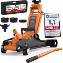 AUTORIA hidraulinis automobilinis domkratas 2,5 t, ekstra plokščias su transportavimo lagaminu, 85–385 mm