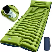 Sofa Yuzonc savaime prisipūčiantis turistinis kilimėlis su integruota pompa ir pagalve, 195 x 68 x 10 cm, mėlyna/žalia