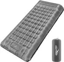 Sofa Hioutdoor pripučiamas kempingo kilimėlis 200x80x14 cm su integruota pompa, pilka, 300 kg