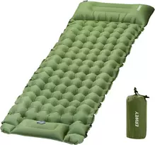 Sofa ERWEY savaime prisipūčiantis kempingo čiužinys su pagalve, neperšlampamas, 200x70x10 cm, mėlynas