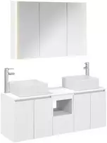 Vonios spintos komplektas 4 pcs Balta Apdirbta mediena