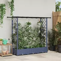 Pakeltas lovas su trelėmis ir stogu Pilka 164 x 40 x 123 cm PP