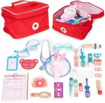 Medinis gydytojo rinkinys su medicininiu krepšiu vaikams, 28 dalys, ECOTOYS