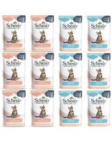 SCHESIR Kačių skonių mišinio rinkinys 12 x 85 g (vištiena + tunas)