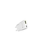 Natec Ribera USB Charger Gan Slim USB 1X USB-A + 1X USB-C 20W | NUC-2376