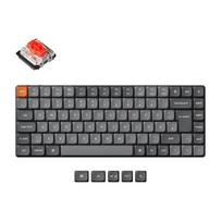 K3 Max, Gaming-Tastatur grau/orange, DE-Layout, Gateron Low Profile 2.0 Mechanical Red, Hot-Swap, Aluminiumrahmen, RGB