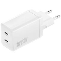 4smarts PDPlug Dual 45W GaN white power adapter with 2xUSB-C ports