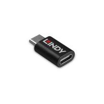 USB Adapteris - LINDY USB 3.2 Type C į C M/F Adapteris, 100W Duomenų Blokatorius, Juodas
