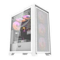 Kompiuterio Korpusas - Darkflash DRX70 MESH, Grūdintas Stiklas, 4 RGB Ventiliatoriai, Balta