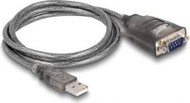 Delock Adapter USB 2.0 Type-A to 1 x Serial RS-232 D-Sub 9 pin male with nuts with 3 x LED 1 m
