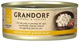 Šlapias kačių maistas Grandorf Natural & Healthy, vištiena/antiena, 0.07 kg