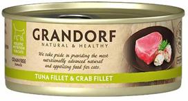 Šlapias kačių maistas Grandorf Natural & Healthy, tunas/krabas, 0.07 kg