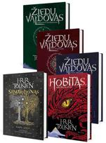 KNYGŲ RINKINYS. Trilogija ŽIEDŲ VALDOVAS + Hobitas + Silmariljonas (5 knygos) - J. R. R. Tolkien